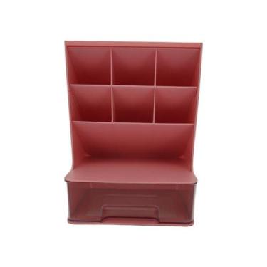Imagem de Organizador de Mesa Multiuso com Gaveta e Divisórias - Kitgirl, Rosa