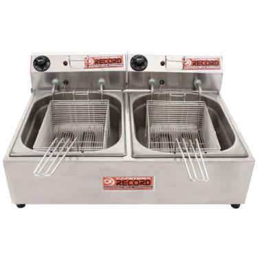 Imagem de Fritadeira Elétrica Profissional 2 Cubas 10 Litros Record, 110V