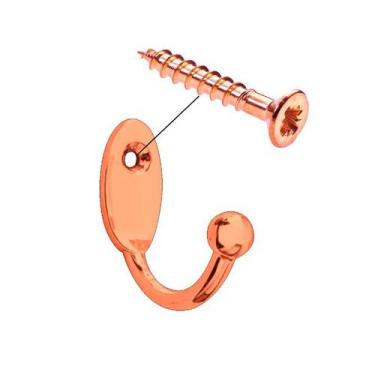 Imagem de Cabide Gancho Médio de Parede e Porta em Metal Cromado - Criativa Puxa
