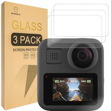 Imagem de Mr.Shield Protetor de tela compatível com GoPro MAX [vidro temperado] [pacote com 3] [vidro japonês com dureza 9H]