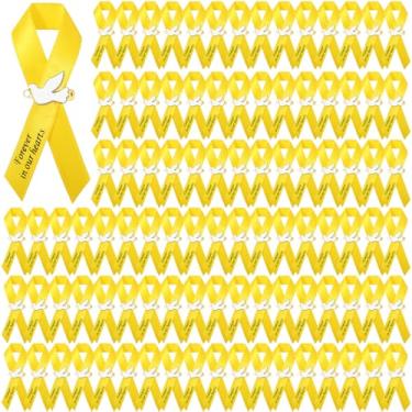 Imagem de Geosar 100 peças de fitas funerárias de pomba, fita memorial, alfinetes de funeral, serviço memorial, laço de fita personalizado com alfinetes de segurança e pomba branca para evento funeral do dia da