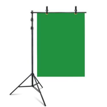 Imagem de Kit Suporte Fundo Infinito Com Bag,Tecido Verde,2 Grampos - Aj Som Ace