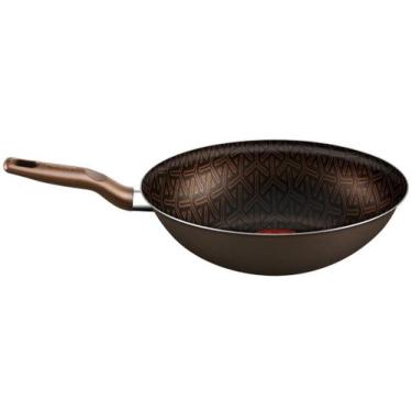 Imagem de Panela Wok Antiaderente Rochedo de Alumínio Expert Chocolate 24cm, Cho