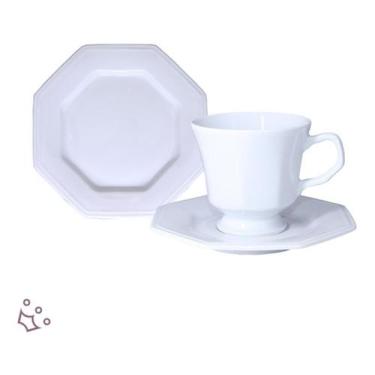Imagem de Jogo 12 Xicaras Chá E 12 Pratos Sobremesa Prisma Porcelana Schmidt 36 