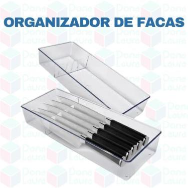 Imagem de 1 Organizador Gaveta Facas 5 Divisórias Acrílico Resistente - PLASTUTT