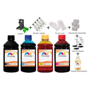 Imagem de Kit 4 Tinta Para HP D2330 21 e 22 250ml Linha Platinum - Toner Vale