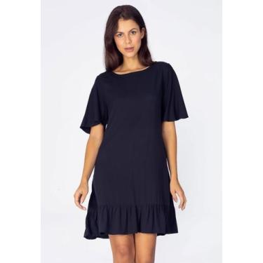Imagem de Vestido Curto Viscose Babado Preto - Amazonia Vital
