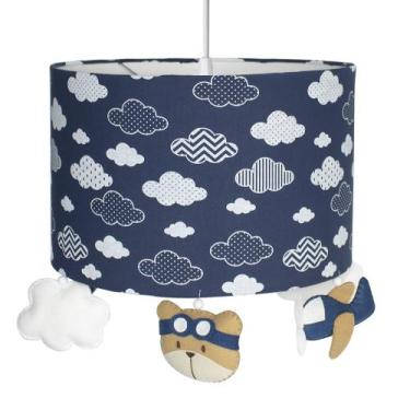 Imagem de Lustre Tubular Urso Aviador Quarto Bebê Infantil Menino - Potinho de M