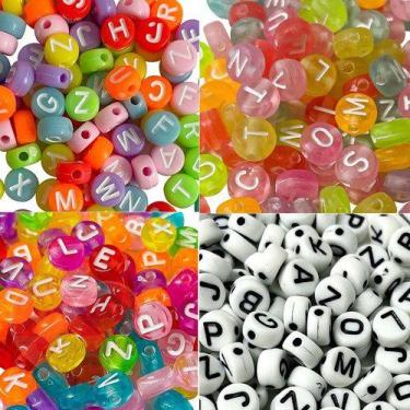 Imagem de Miçangas 600 Letras Coloridas Entremeio De Bijuteria Redonda - ADB