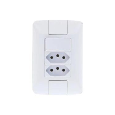 Imagem de Interruptor 1 Secção Simples + Tomada Dupla 2P+T 10A 57241/087 ARIA - 