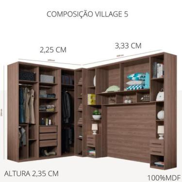 Imagem de Conjunto modulado composição village 5 robel 100% mdf capuccino - Vill