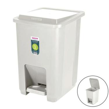 Imagem de Lixeira 15 Litros Com Pedal Cesto De Lixo Para Banheiro Cozinha Escrit