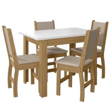 Imagem de Kit Mesa de Jantar Bellagio 108x68 cm com 4 Cadeiras Clara - Loja Doce