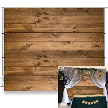 Imagem de Pano de fundo de madeira para fotografia de festa, pano de fundo de madeira rústico, painel de parede de madeira, aniversário, casamento, chá de bebê, videoconferência, decoração de retrato de