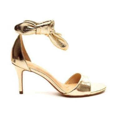 Imagem de Sandália Feminina Cecconello Salto Fino Dourada - 2538010-Feminino