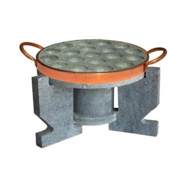 Imagem de Fogareiro Réchaud G E Provolera Redonda 23Cm Pedra Sabão - Industria S
