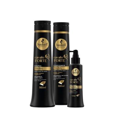Imagem de Kit Haskell Cavalo Forte Condicionador Shampoo e Tônico (3 produtos)