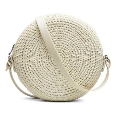 Imagem de Bolsa Redonda Feminina Versátil Moderna Com Alça - Shopbag, Off white