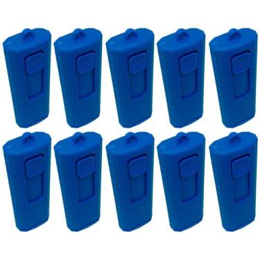 Imagem de 10 Carimbos Automaticos Pocket Stilo 20 - Sem Gravação, Azul