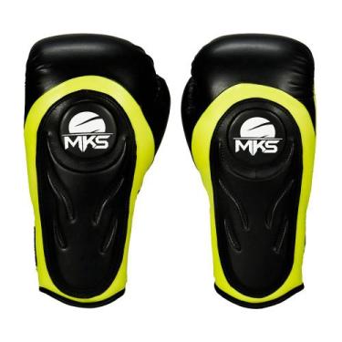 Imagem de Luva de Boxe MKS Contender Neo, Preto, Amarelo, 16 Oz