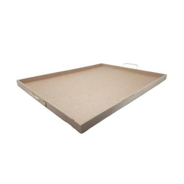 Imagem de Bandeja Retangular Lisa Simples com Alça 50x40x2,5 Kit 3un Mdf 6mm Mad