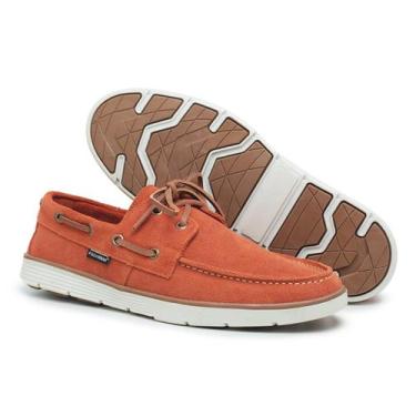 Imagem de Mocassim Masculino Dockside Top Sider em Couro Polo Urban Laranja, 40,