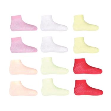 Imagem de Kit 12 Meias Rendadas Bebê Menina Menino Infantil - 0 a 6 meses