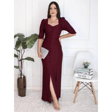 Imagem de Vestido Longo Feminino De Festa Com Manga Justo Sereia - Fashion, Mars