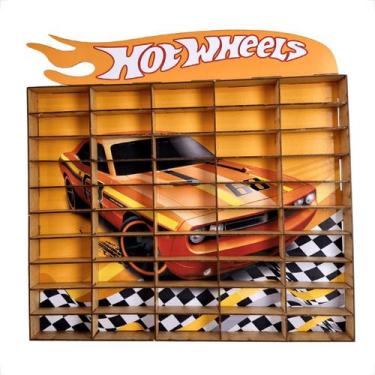 Imagem de Porta Carrinhos Hot Wheels Expositor 50 Carrinhos Madeira Mdf Colecion