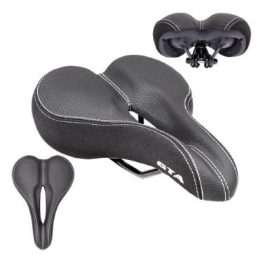 Imagem de Banco Bicicleta Selim Vazado Gta Preto Bike Mtb Confortável Carrinho P