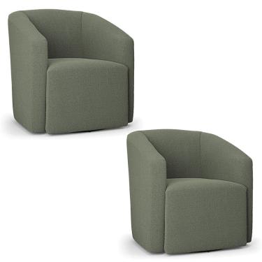 Imagem de Kit 2 Poltronas Stella Max Bouclê Base Giratória - D`Rossi