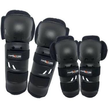 Imagem de Kit Motocross Joelheira + Cotoveleira Mattos Racing Mx Preto