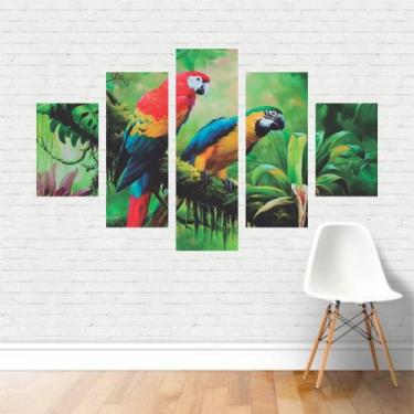 Imagem de Quadro em tela Canvas  Papagaios / Araras na Selva  110x65 - Plinplin