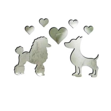 Imagem de Aplique de Espelho Decorativo Acrílico Cachorrinho 36x52 38210 - CREAT