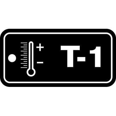 Imagem de Accuform Etiqueta padrão de fonte de energia "T-1 Thermal" de plástico TDF801VPE, 3,5 cm L x 7,6 cm C, branco em preto