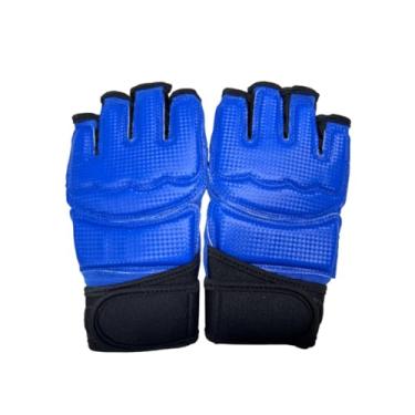 Imagem de YIJU Luvas de MMA Sparring Artes Marciais Bolsa Luvas Abertas Luvas de Kickboxing Portáteis Luvas de Treinamento de Luta para Sparring Taekwondo, Blue L