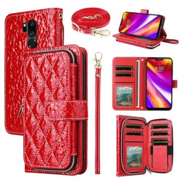 Imagem de Furiet Argyle Capa carteira para LG G7 ThinQ com cordão de luxo couro PU suporte bolsa com zíper capa para celular à prova de choque para LGG7 One G 7 Plus LG7 Fit LG7ThinQ 7G Thin Q G7+ G7thinq
