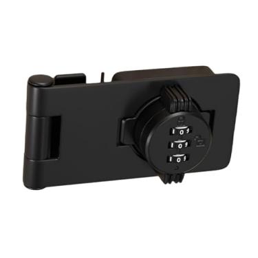 Imagem de IEUDNS Fechadura de combinação de armário com parafuso, trava de segurança com senha para banheiro, fecho rotativo, sem chave, para garagem, ambiente externo, Preto