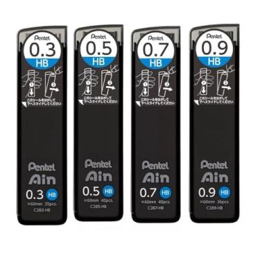 Imagem de Kit Grafite Pentel Ain stein 03 05 07 09 HB