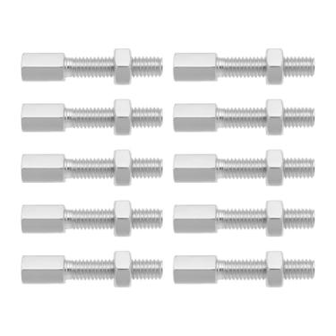 Imagem de Be In Your Mind 10 parafusos de ajuste do cabo do acelerador M6 x 37,5 mm, conjunto de reparo de cabos de acionamento de motocicleta, cabo de freio, parafuso de aço A3 com porcas compatível com
