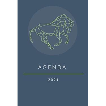 Imagem de AGENDA 2021: Agenda ANNUEL SEMAINIER (Janvier 2021/Janvier 2022) | Année civile | Format de poche | Agenda professionnel | Calendrier Planificateur ... | 1 semaine sur 2 pages | Couverture Cheval