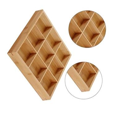 Imagem de Bandeja de Servir Dividida Em Madeira, Prato Quente de Arte 9-C, Perfeito para Culinária Japonesa, Prato para Churrasco, Suporte para Lanches, Organizador de café da manhã,