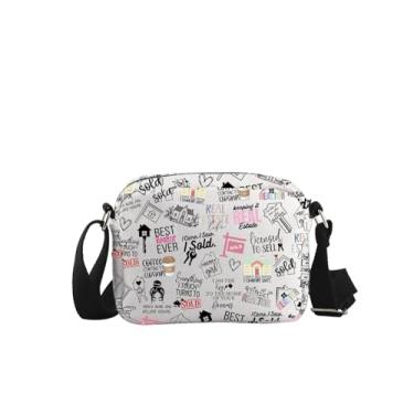 Imagem de WCGXKO Bolsa tiracolo de lona com frases de corretor de imóveis com frases da vida imobiliária, Realtor Cro-s