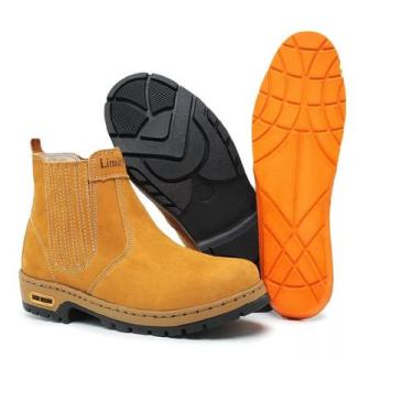 Imagem de Bota Botina Couro Nobuck Masculino - Limit Maximo, Milho, 42