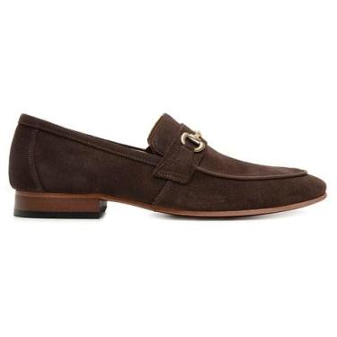 Imagem de 58875TW-Sapato Social Masculino feito a mão em couro Loafer premium 58875 (Café Camurca, BR, Adulto, Numérico, 41)