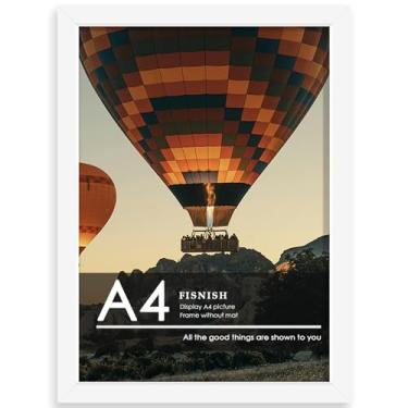 Imagem de Fisnish Porta-retrato A4 branco, moldura de pôster clássica para fotos de 29 x 20 cm, montagem na parede horizontal ou vertical, 1 pacote