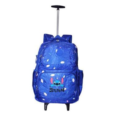 Imagem de Mochila Lilo Stitch Infantil Feminina Rodinhas Escolar Nova - TARGUERI