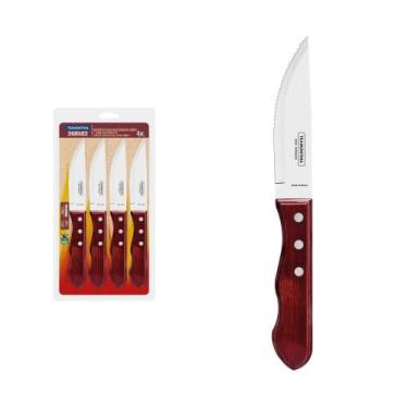 Imagem de Conjunto Facas Churrasco Jumbo Tramontina Aço Inox Cabo Vermelho Polyw