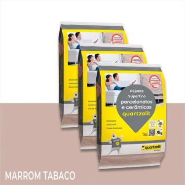 Imagem de kit c/ 3 Rejunte Porcelanato E Cerâmicas Antimofo Quartzolit 5kg Cores