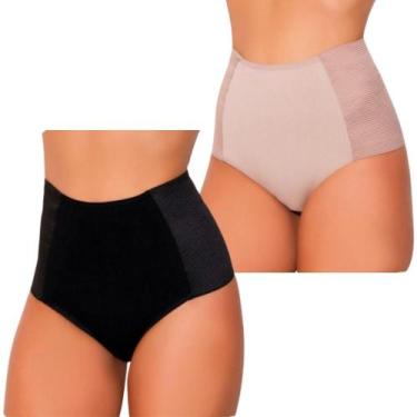 Imagem de Kit 2 Calcinha Cinta Modeladora Suplex Feminino Alta Compressão Pós Pa